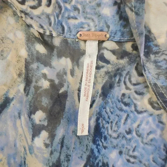 Free People sheer feather print blouse - Picture 6 of 8